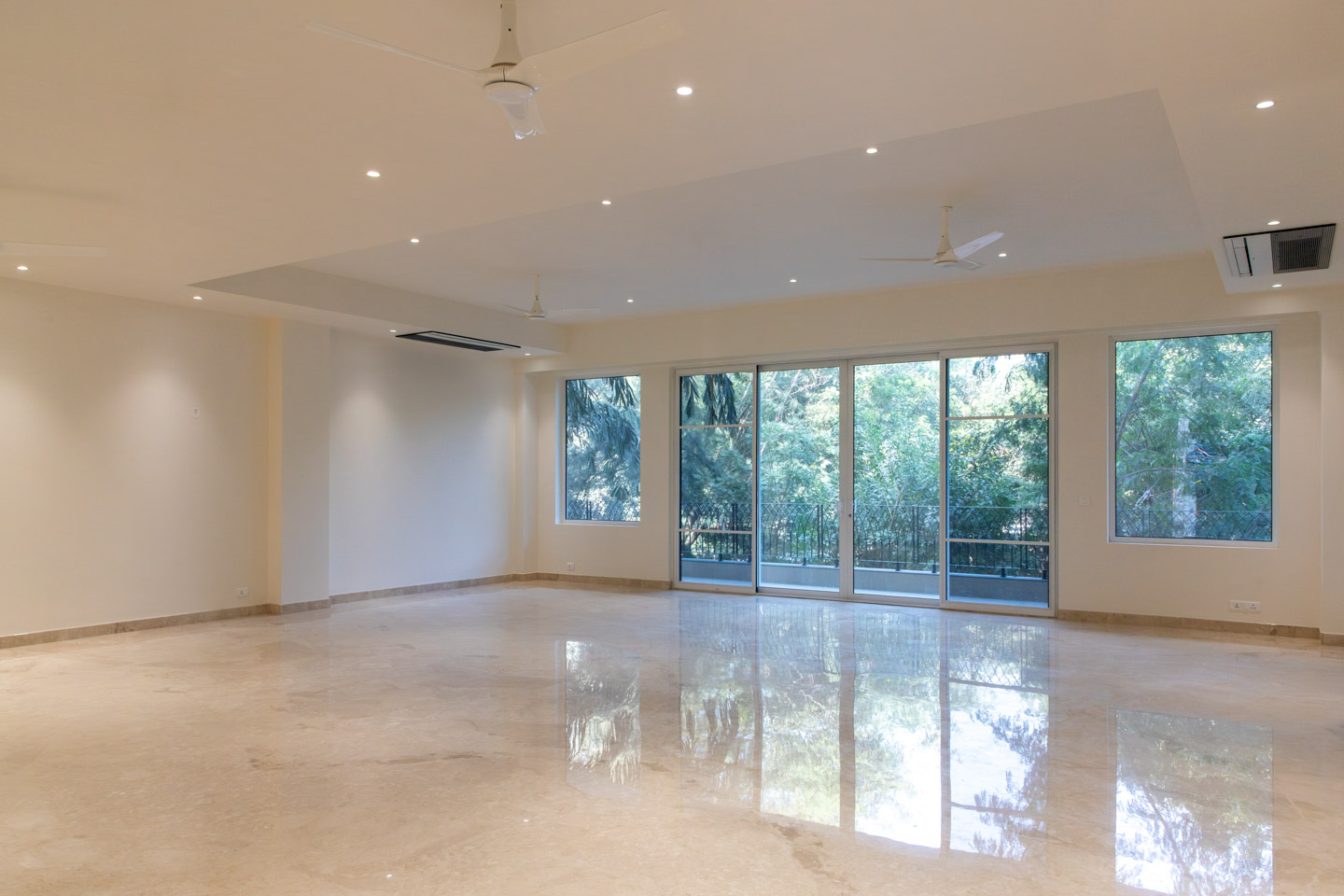A drawing-dining room.